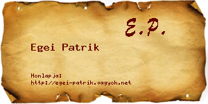 Egei Patrik névjegykártya